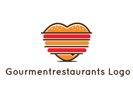 heart shaped burger logo