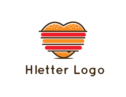 heart shaped burger logo