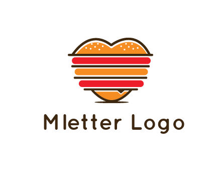 heart shaped burger logo