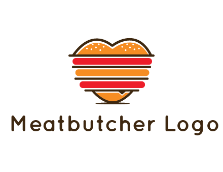 heart shaped burger logo