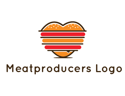 heart shaped burger logo
