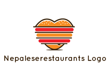 heart shaped burger logo