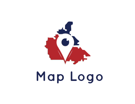 travel or hospitality logo with a geotag over a map
