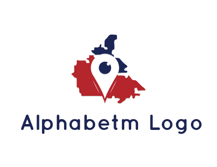 travel or hospitality logo with a geotag over a map