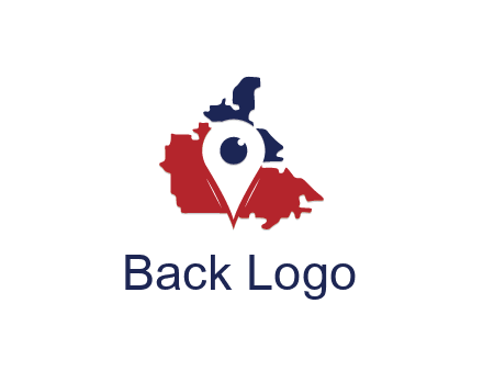 travel or hospitality logo with a geotag over a map