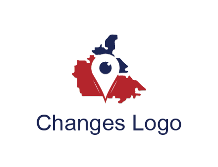 travel or hospitality logo with a geotag over a map