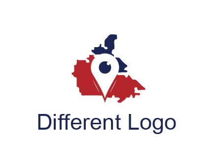 travel or hospitality logo with a geotag over a map
