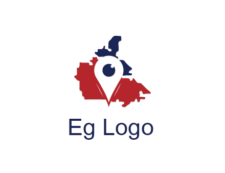 travel or hospitality logo with a geotag over a map