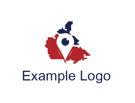 travel or hospitality logo with a geotag over a map