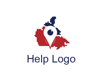 travel or hospitality logo with a geotag over a map