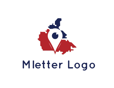 travel or hospitality logo with a geotag over a map