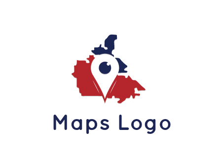 travel or hospitality logo with a geotag over a map