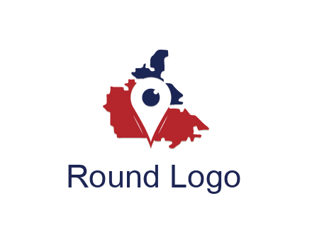 travel or hospitality logo with a geotag over a map
