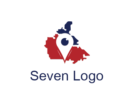 travel or hospitality logo with a geotag over a map