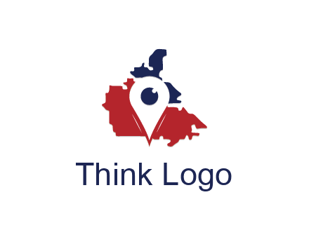 travel or hospitality logo with a geotag over a map