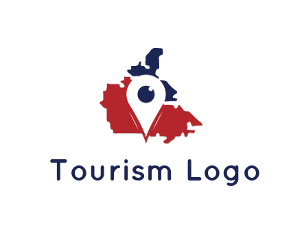 travel or hospitality logo with a geotag over a map