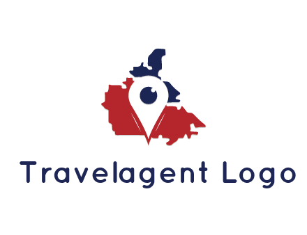 travel or hospitality logo with a geotag over a map