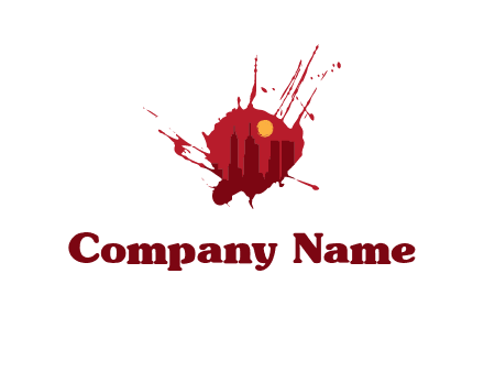 building inside color splash logo
