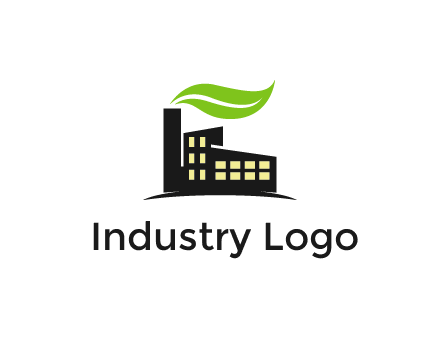 recycle logo with an industry emitting green waves instead of smoke