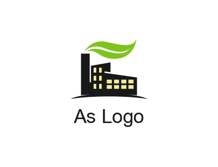 recycle logo with an industry emitting green waves instead of smoke