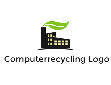 recycle logo with an industry emitting green waves instead of smoke