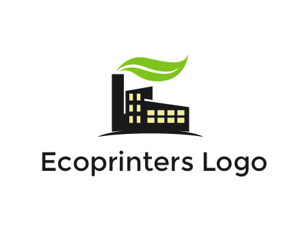 recycle logo with an industry emitting green waves instead of smoke