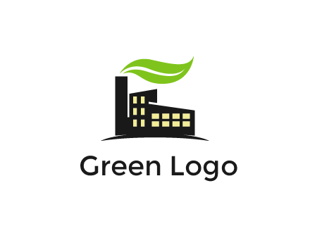 recycle logo with an industry emitting green waves instead of smoke