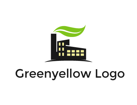 recycle logo with an industry emitting green waves instead of smoke