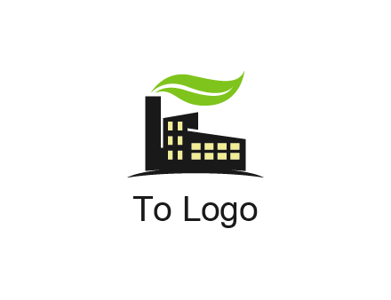 recycle logo with an industry emitting green waves instead of smoke