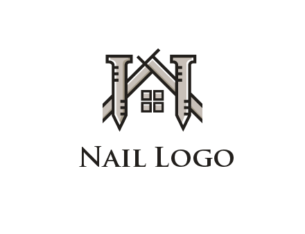 nails strategically placed to build a home or house