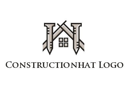 nails strategically placed to build a home or house