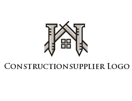 nails strategically placed to build a home or house