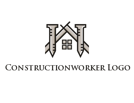 nails strategically placed to build a home or house