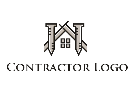 nails strategically placed to build a home or house