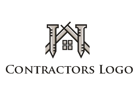 nails strategically placed to build a home or house