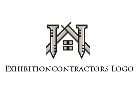 nails strategically placed to build a home or house