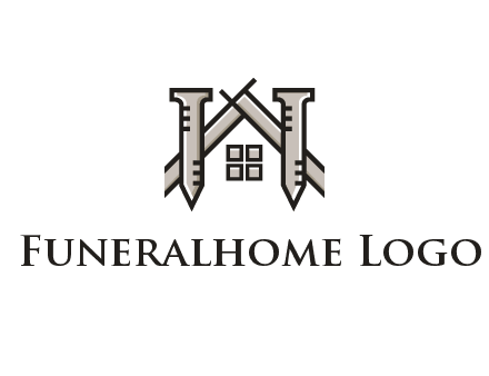 nails strategically placed to build a home or house