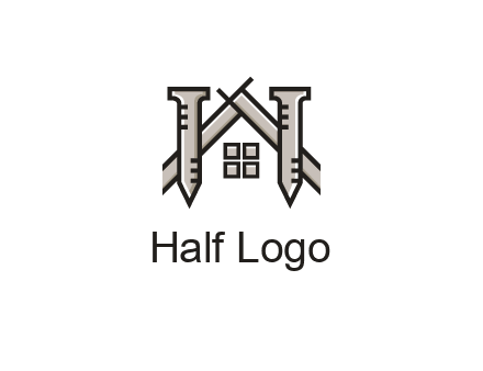 nails strategically placed to build a home or house