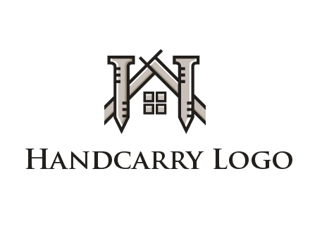 nails strategically placed to build a home or house