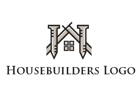 nails strategically placed to build a home or house