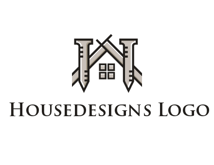 nails strategically placed to build a home or house
