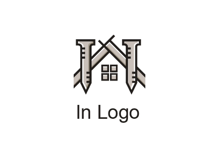 nails strategically placed to build a home or house