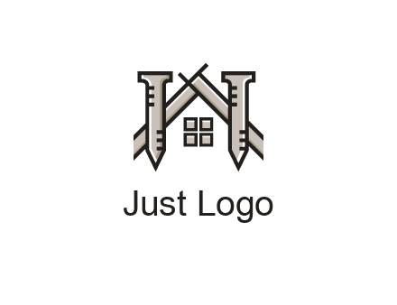 nails strategically placed to build a home or house