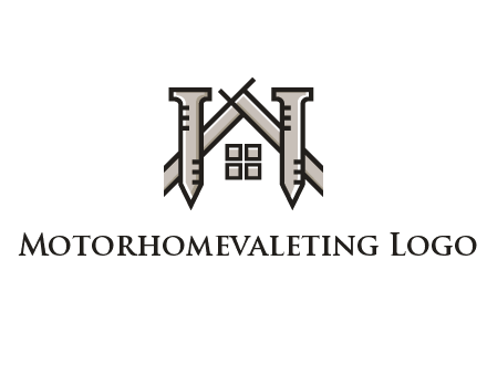 nails strategically placed to build a home or house