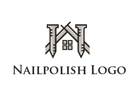 nails strategically placed to build a home or house