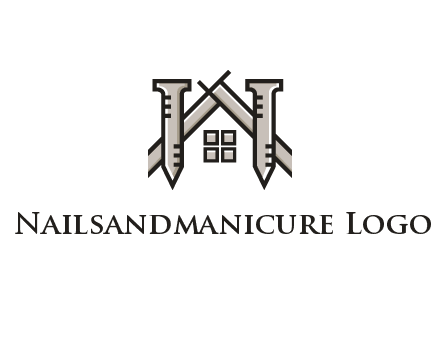 nails strategically placed to build a home or house