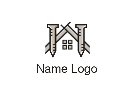 nails strategically placed to build a home or house