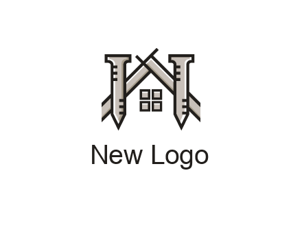 nails strategically placed to build a home or house