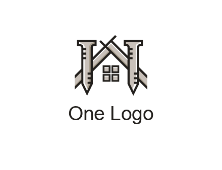 nails strategically placed to build a home or house