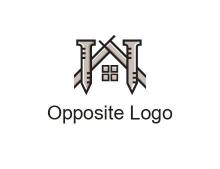 nails strategically placed to build a home or house